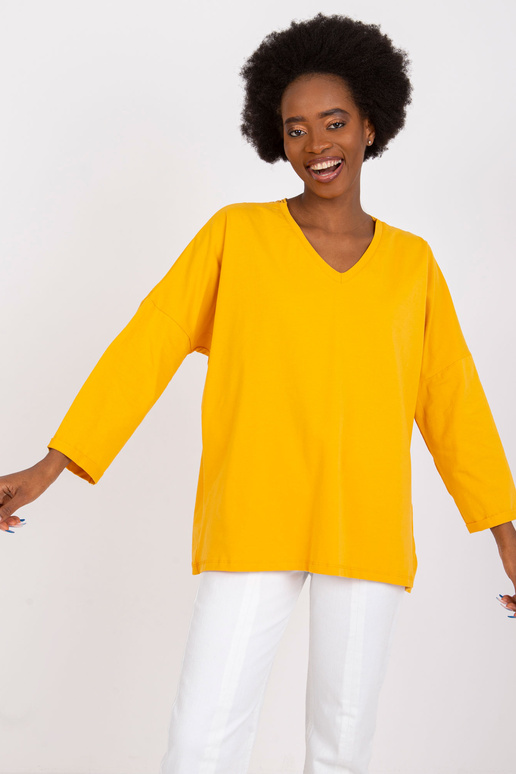 Gaiši oranža blūze ar mežģīņu...