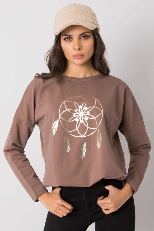 Brūna blūze ar apdruku Jackson RUE PARIS