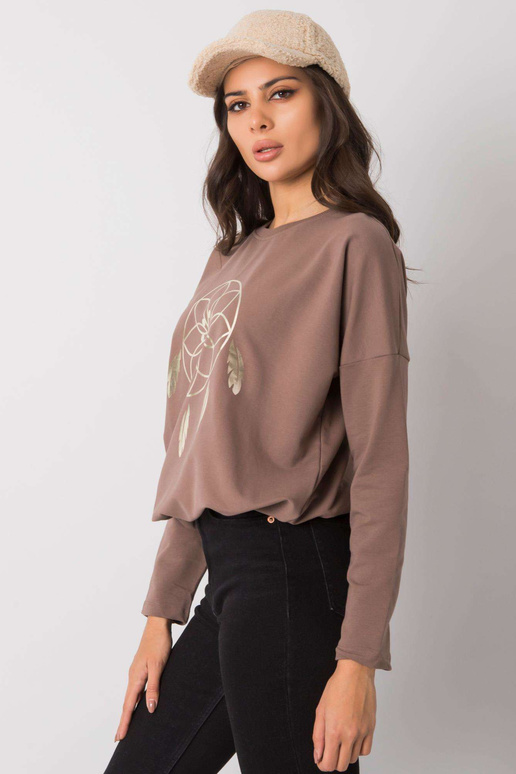 Brūna blūze ar apdruku Jackson RUE PARIS