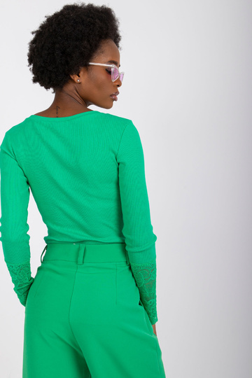 Zaļa rievota blūze ar... 2