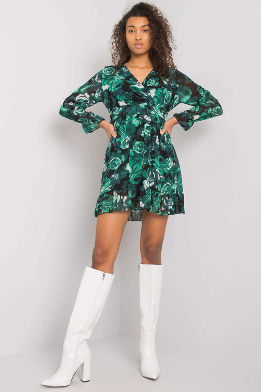 Sieviešu zaļa kleita ar jostu Courtenay