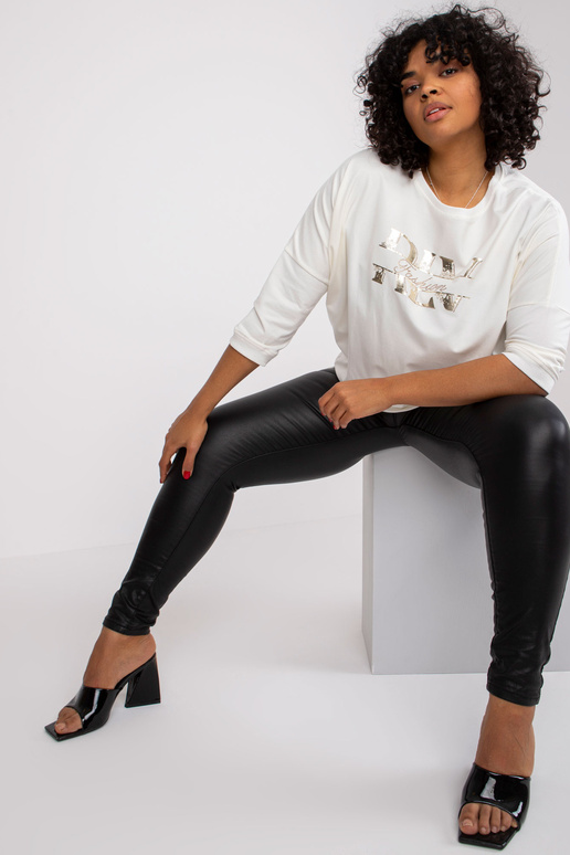 Ecru blūze lielizmēra kokvilnas Cordelia