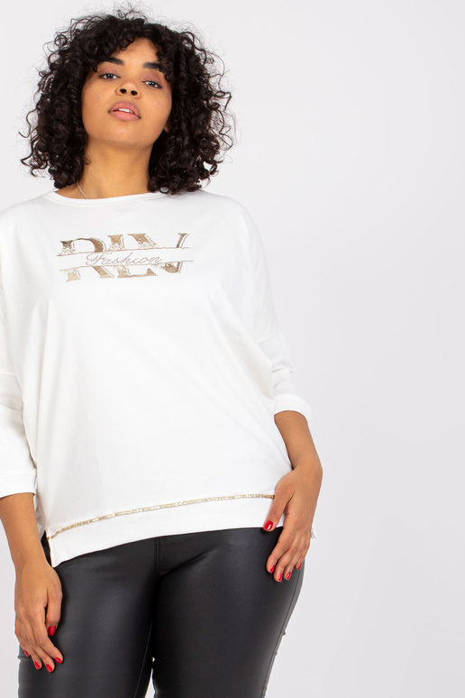 Ecru blūze lielizmēra kokvilnas Cordelia