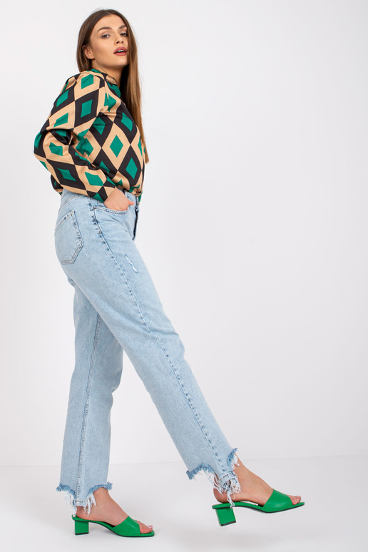 Zaļa un bēša blūze ar Amaya apdrukām