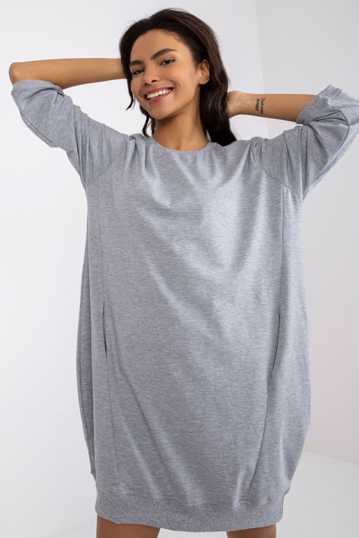 Pelēka Salou Cotton Melange kleita