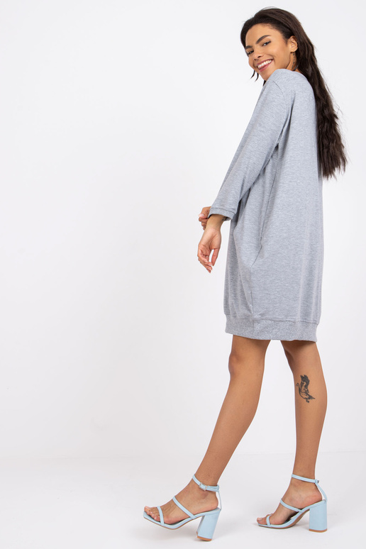 Pelēka Salou Cotton Melange kleita