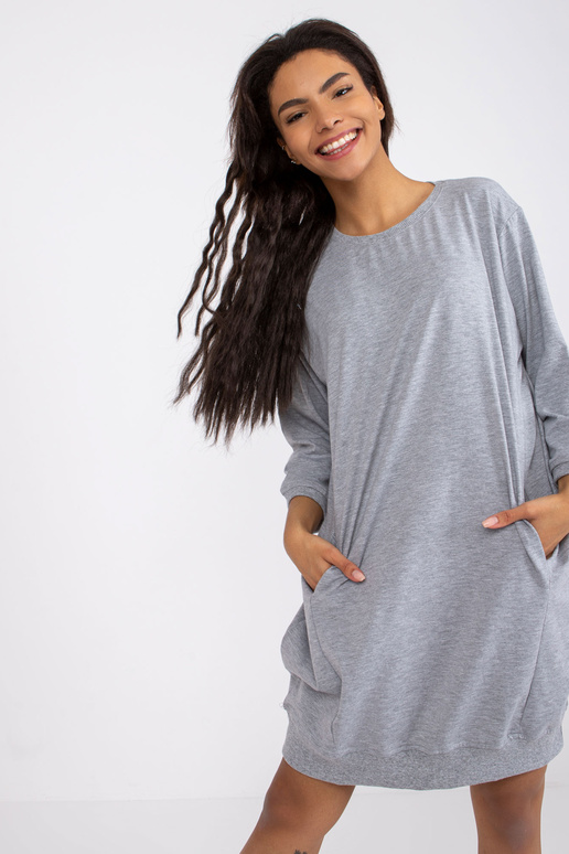 Pelēka Salou Cotton Melange kleita