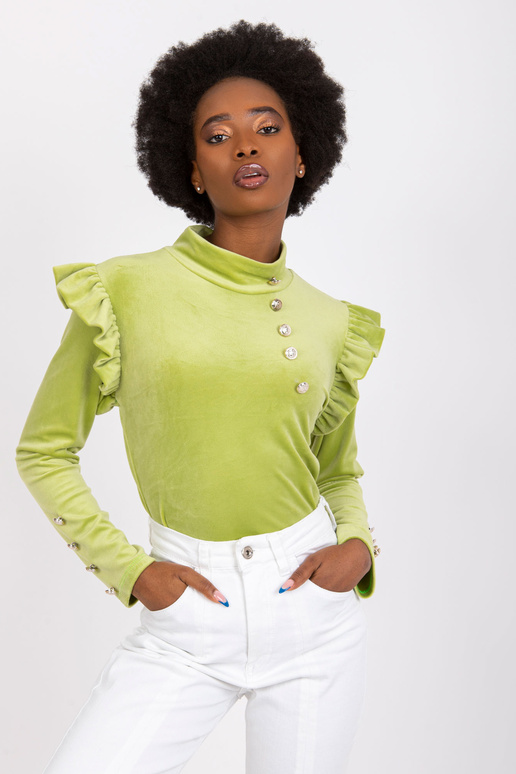 Laima velūra blūze ar volāniem uz...