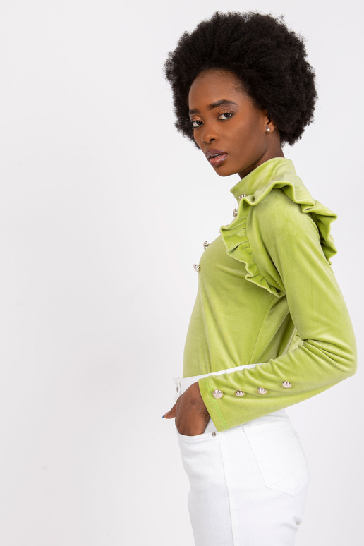 Laima velūra blūze ar volāniem uz...