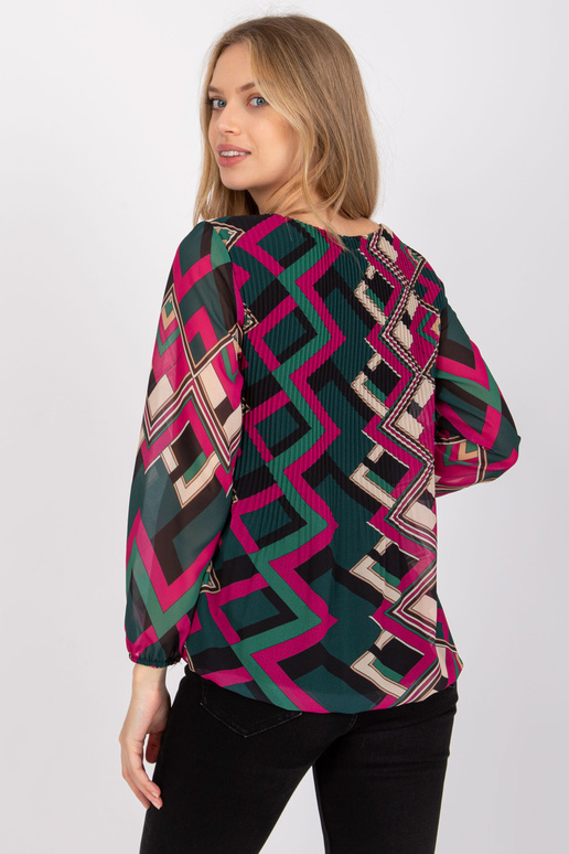 Zaļa/violeta Virdžīnijas ikdienas blūze