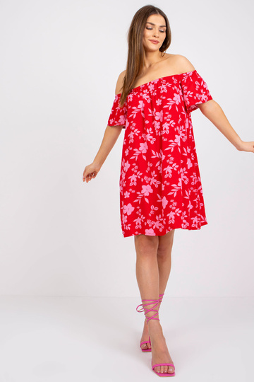 Sarkana mini kleita ar...