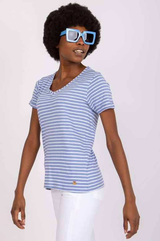 Gaiši zils kokvilnas T-krekls...