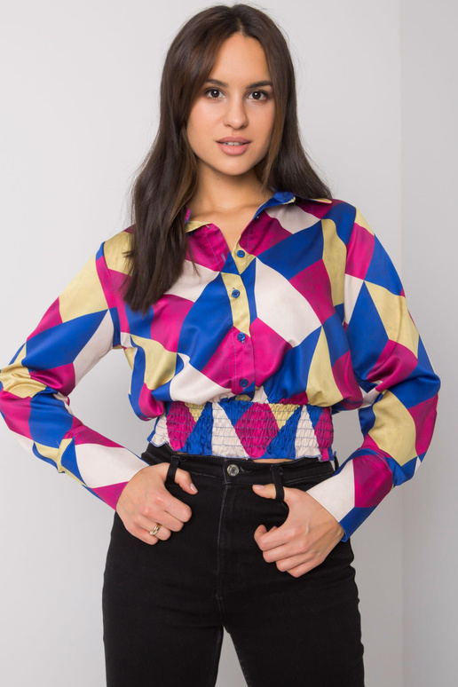 Zila/dzeltena Grizella kreklblūze