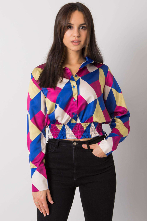 Zila/dzeltena Grizella kreklblūze