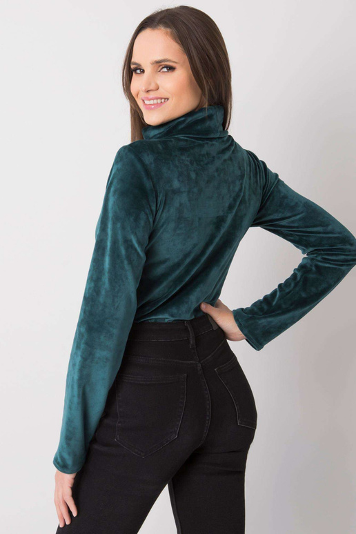 Zaļa velūra blūze ar apkakli Millau
