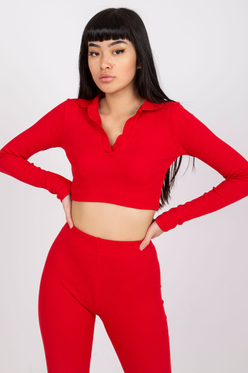 Sarkana īsa blūze ar svītru...