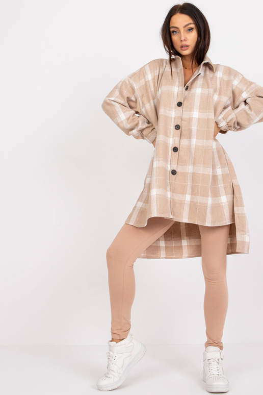 Sūzenas bēšs un balts rūtains garais...