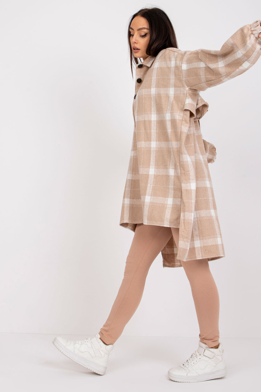 Sūzenas bēšs un balts rūtains garais...