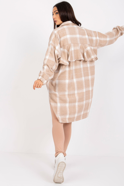 Sūzenas bēšs un balts rūtains garais...