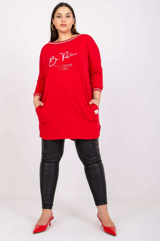 Sarkans džemperis plus izmēra tunika...