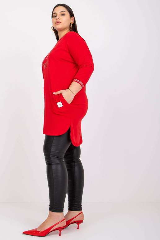 Sarkans džemperis plus izmēra tunika...