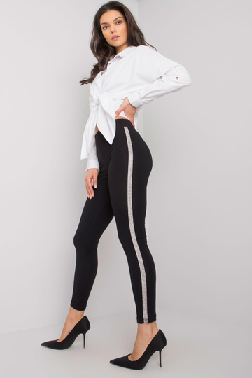 Melni kokvilnas legingi ar... 2