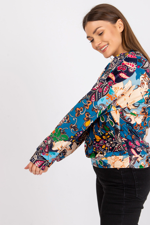 Sieviešu blūze ar zilu rubīnu apdruku