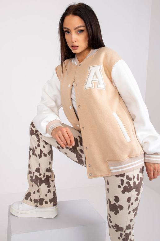 Bēšs bomber džemperis ar kabatām Palma