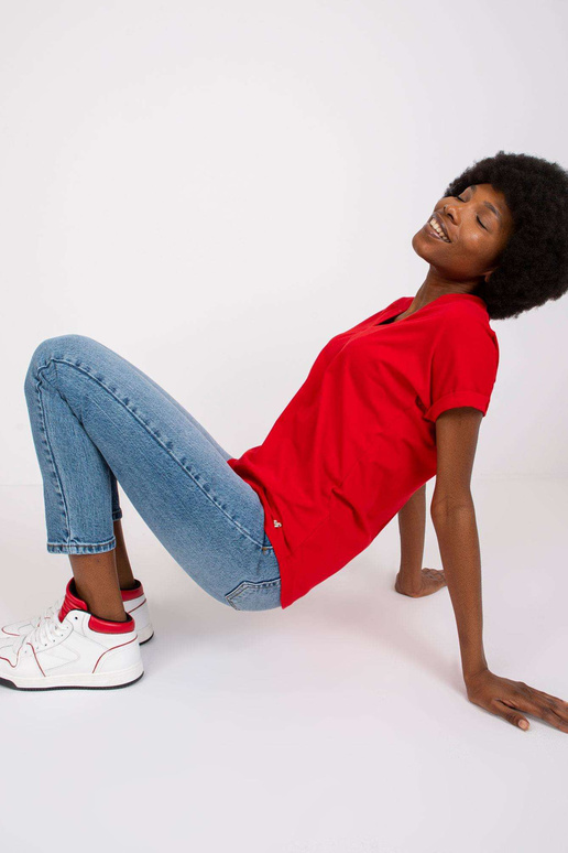 Sarkans brīvs t-krekls Severine