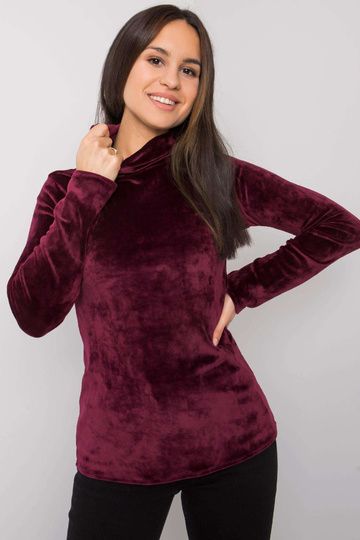 Bordo velūra blūze ar...