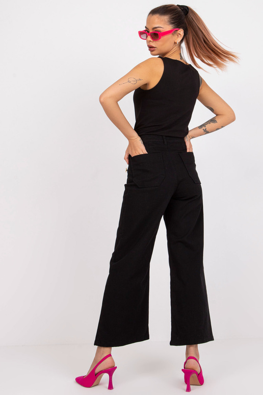 Melnas džinsa bikses ar dekoratīvām...