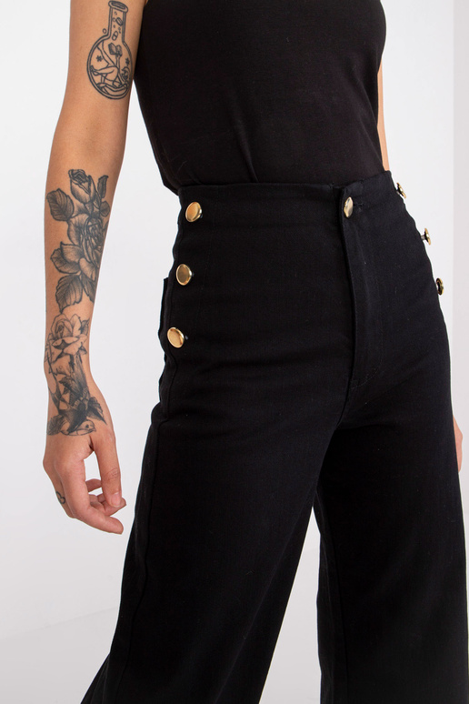 Melnas džinsa bikses ar dekoratīvām...