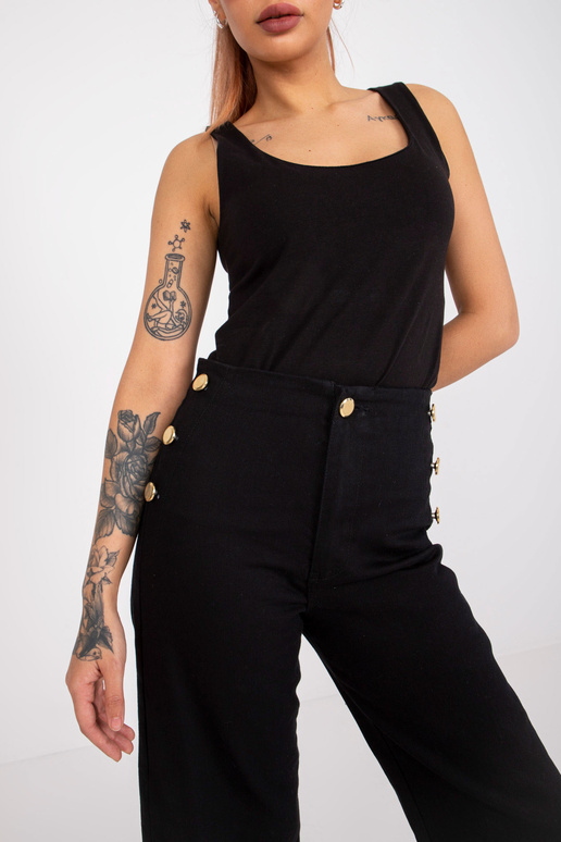 Melnas džinsa bikses ar dekoratīvām...