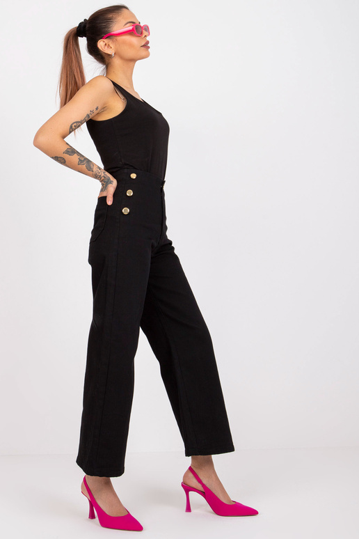 Melnas džinsa bikses ar dekoratīvām...