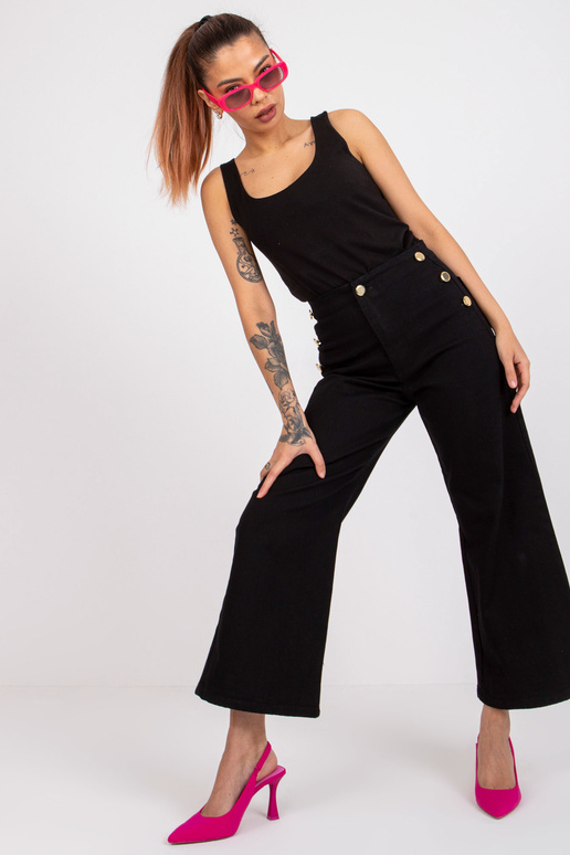 Melnas džinsa bikses ar dekoratīvām...