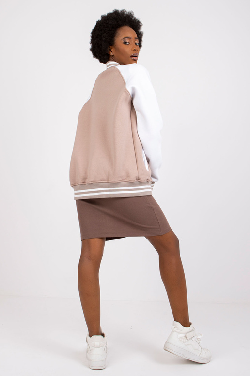 Tumši bēšs un balts bomber džemperis...