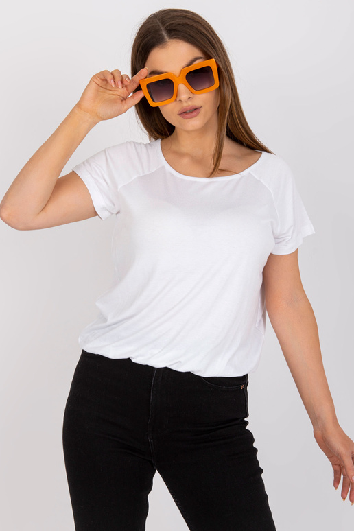 Balta pamata blūze ar īsām piedurknēm