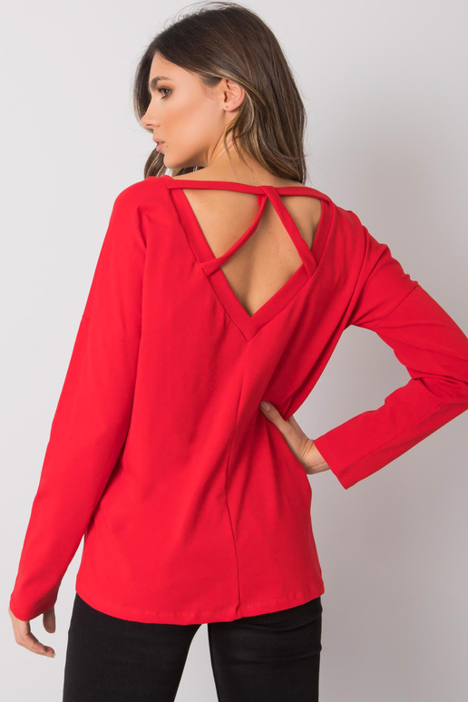 Sarkana sieviešu blūze ar garām...