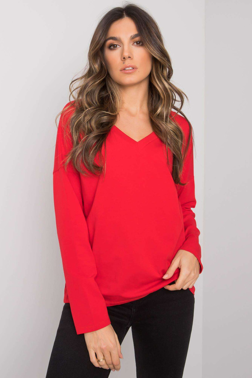 Sarkana sieviešu blūze ar garām...