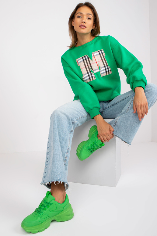 Zaļā kokvilnas džemperis Elise