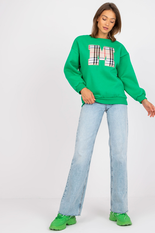 Zaļā kokvilnas džemperis Elise