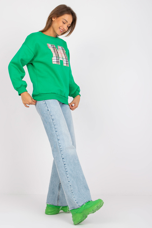 Zaļā kokvilnas džemperis Elise