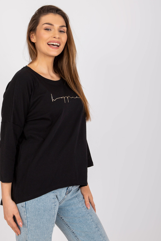 Melna ikdienas blūze ar apaļu kakla... Melna ikdienas blūze ar apaļu kakla...