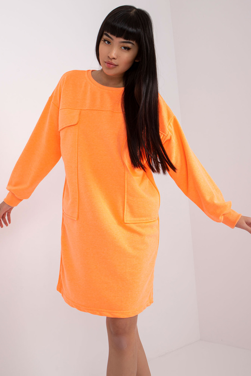 Oranža kleita ar Carrara kabatām