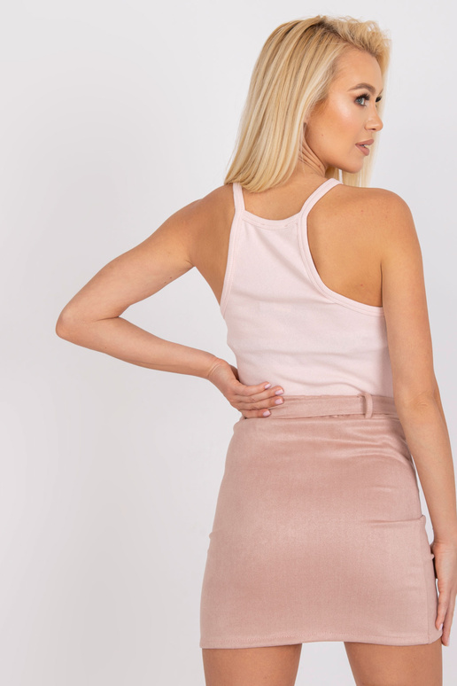 Gaiši rozā Mariana Ribbed Cotton Top