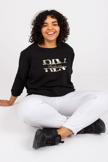 Melna plus izmēra blūze ar... 2