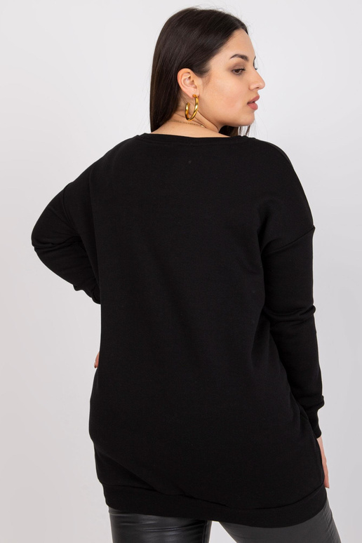 Melns liela izmēra sporta krekls ar...