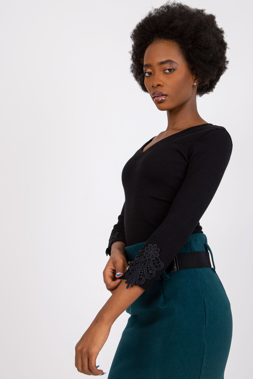 Melna svītraina blūze Alissia RUE PARIS Melna svītraina blūze Alissia RUE PARIS