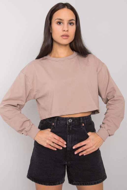 Tumši bēša īsa blūze basic Simeona