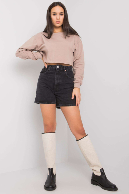 Tumši bēša īsa blūze basic Simeona